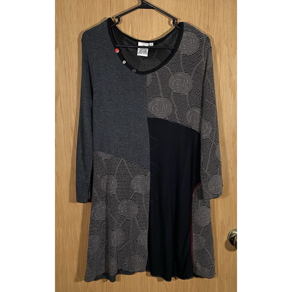 Parsley & Sage Women's Lg Boho Tunic Dress Mixed Media Textured Artsy LagenLook